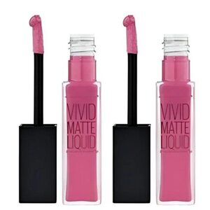 TWO NWT New Maybelline VIVID MATTE TWISTED TULIP PINK Mauve Lip Color Lipstick